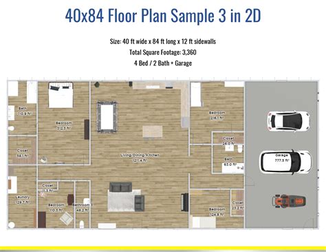 barndominium floor plans 40x84